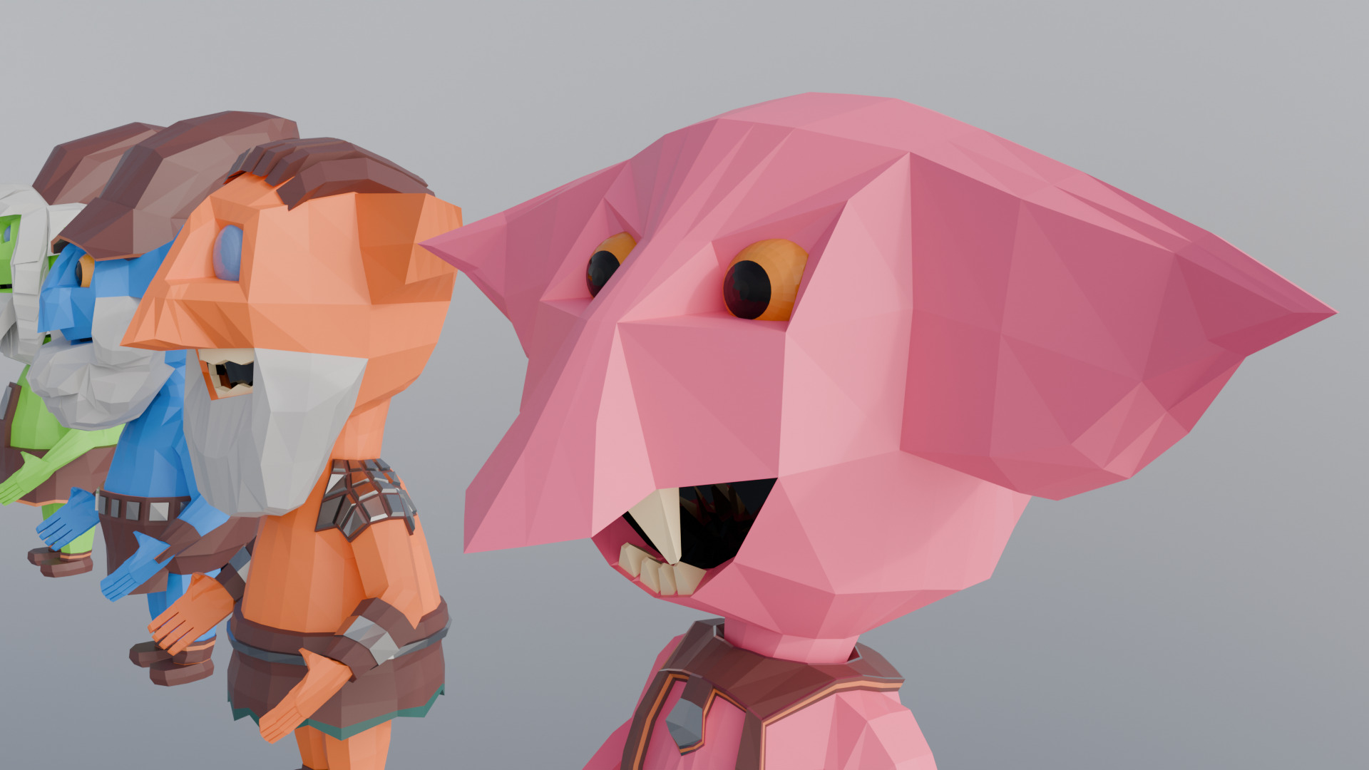 Goblin Warriors Pack - 4 Stylized Low Poly Characters Low-poly 3D model_4