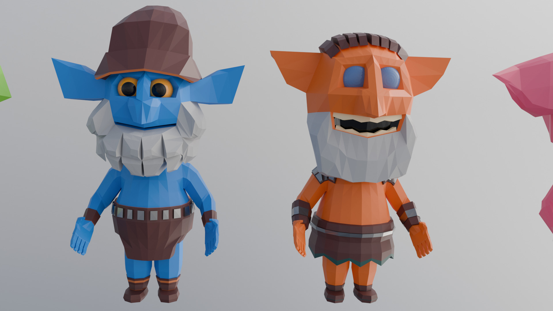 Goblin Warriors Pack - 4 Stylized Low Poly Characters Low-poly 3D model_2