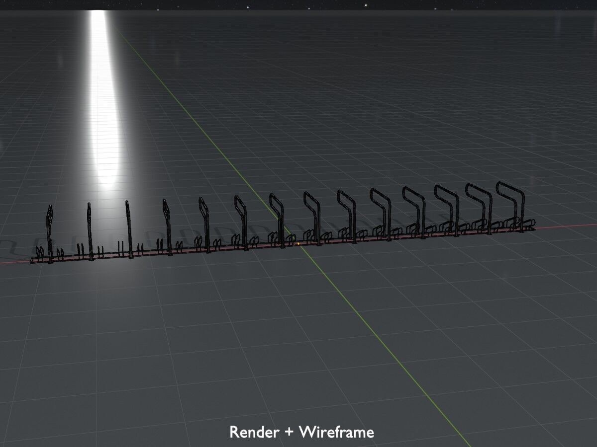 Bicycle Lean-to Parker Version 3 Low-poly 3D model_8