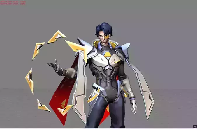 Aamon Cyber Assassin Low-poly 3D model