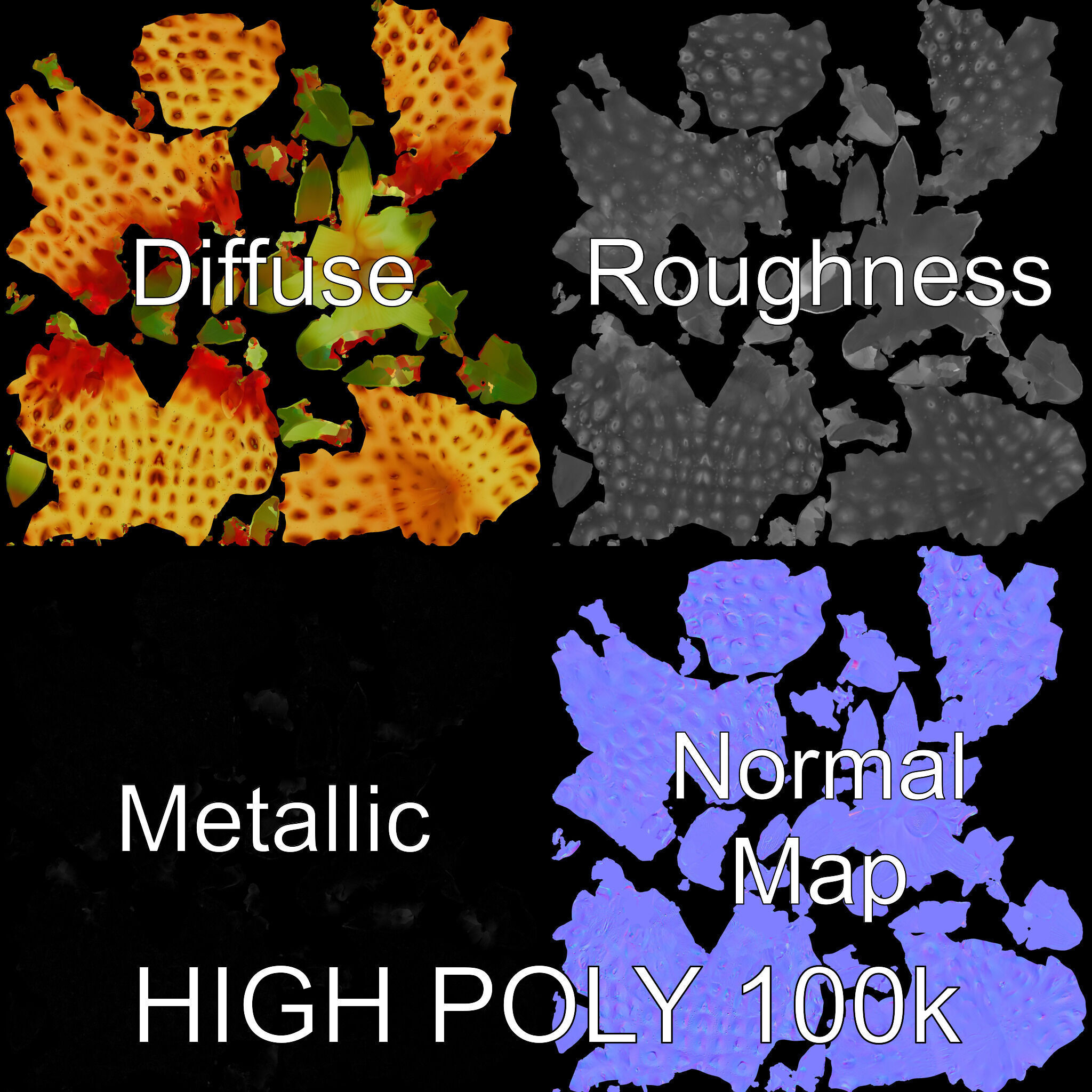 Yellow Strawberry Model Pack for Rendering and Gaming Low-poly 3D model_2