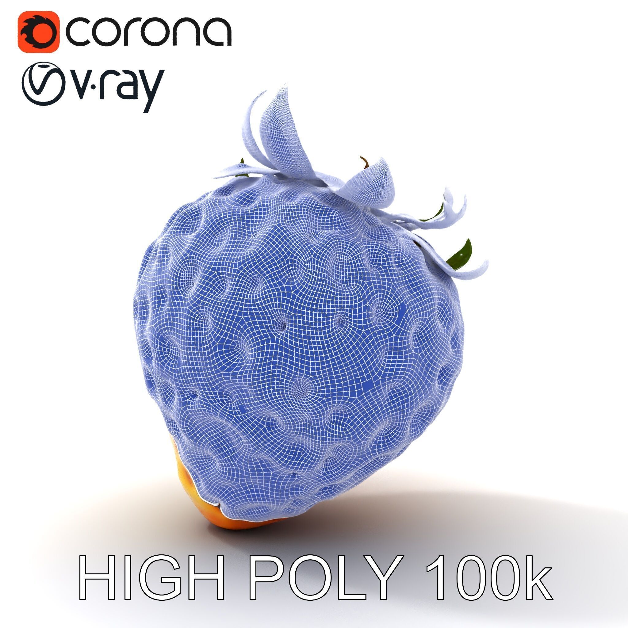 Yellow Strawberry Model Pack for Rendering and Gaming Low-poly 3D model_21