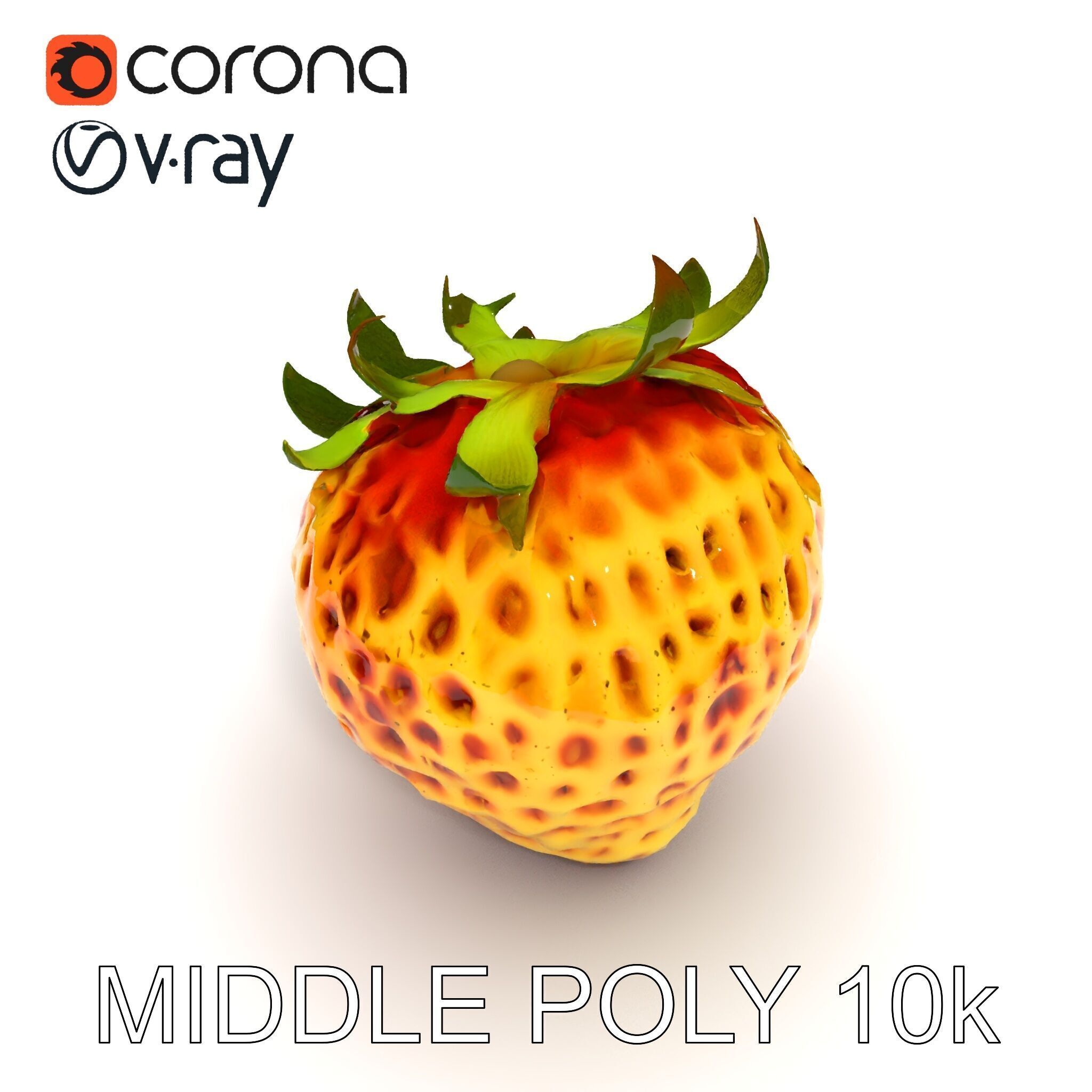 Yellow Strawberry Model Pack for Rendering and Gaming Low-poly 3D model_17