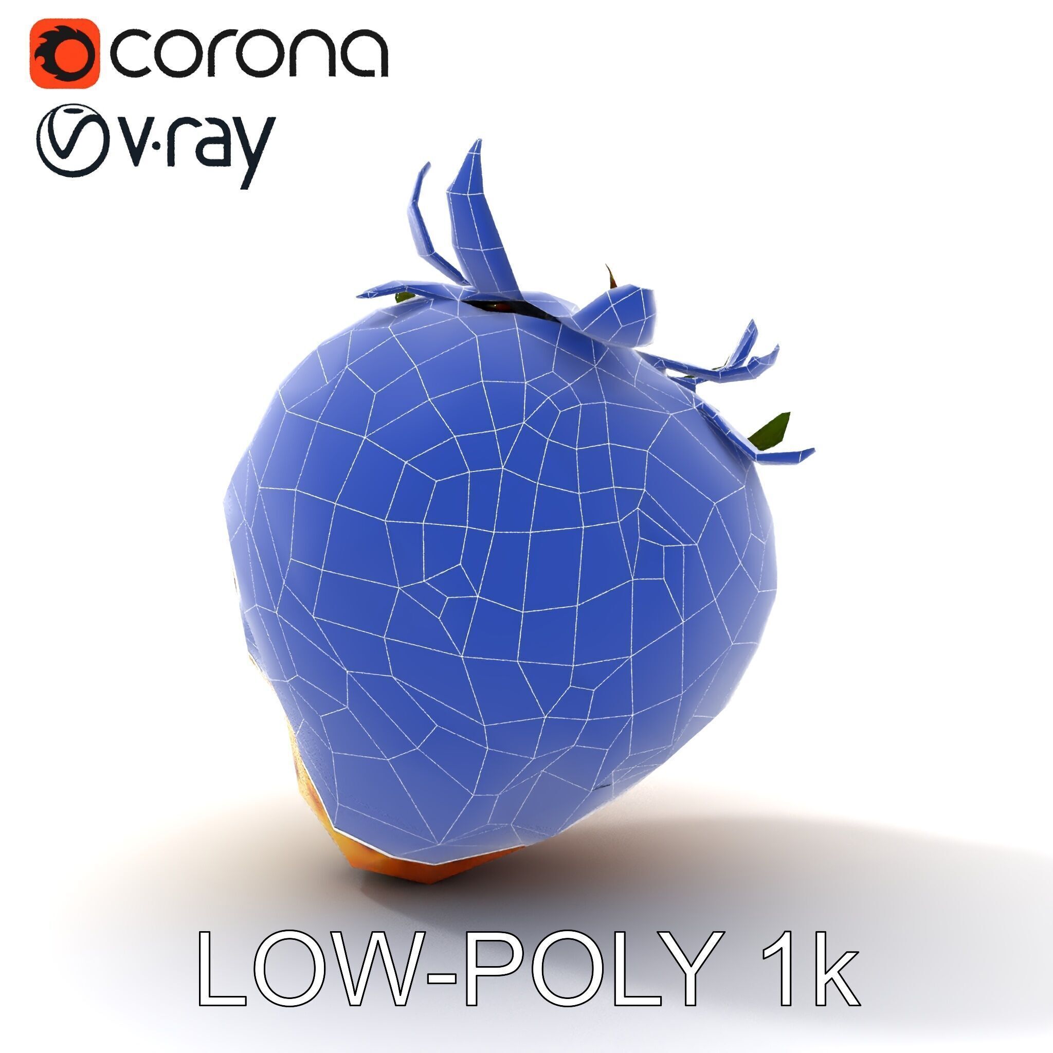 Yellow Strawberry Model Pack for Rendering and Gaming Low-poly 3D model_15