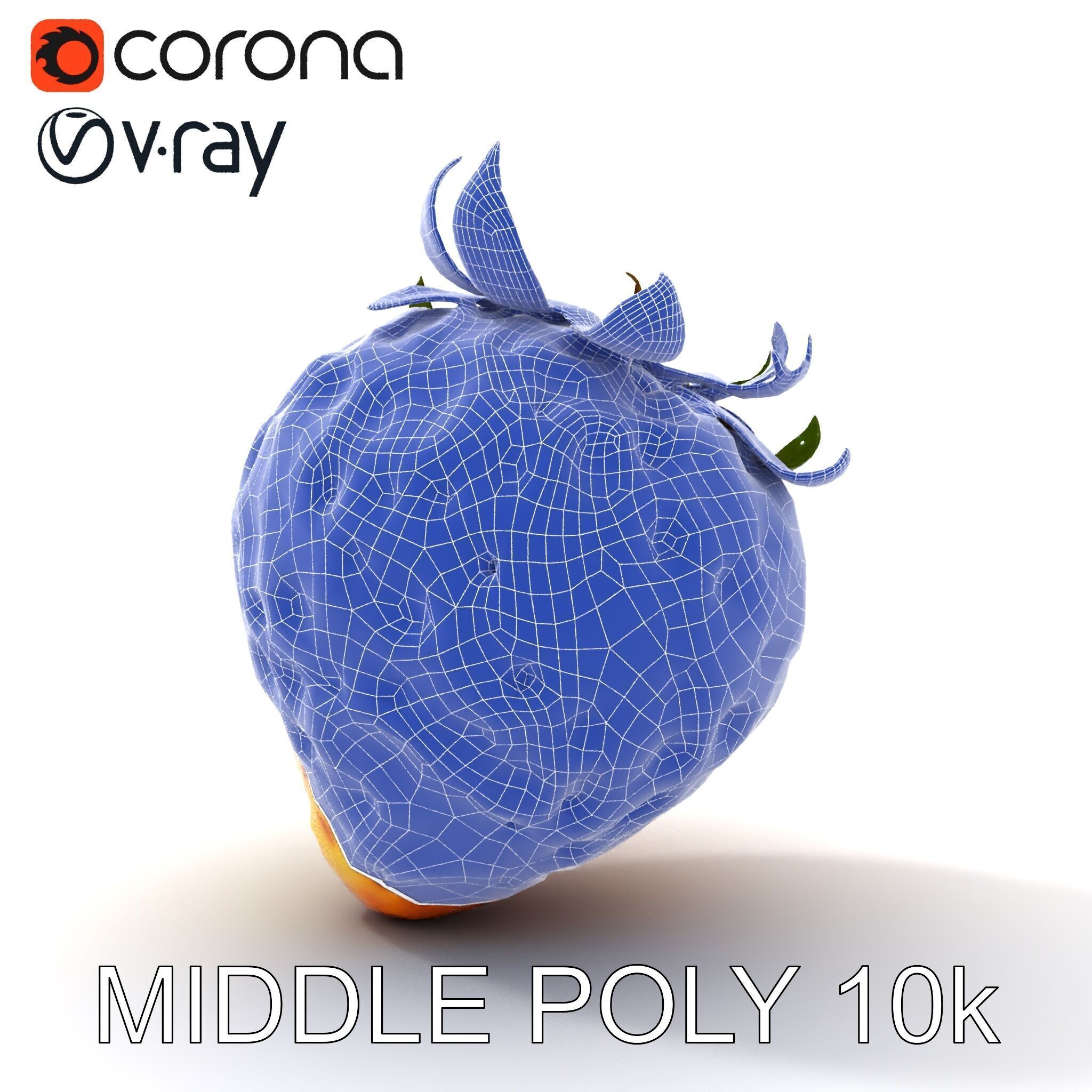 Yellow Strawberry Model Pack for Rendering and Gaming Low-poly 3D model_30