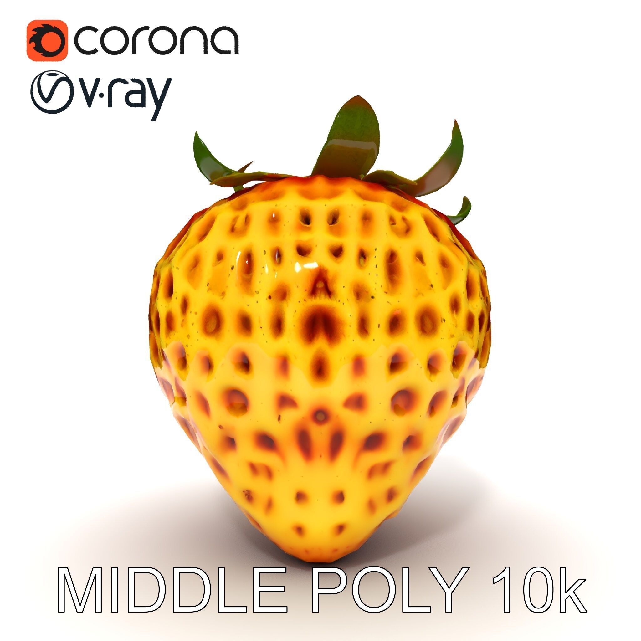 Yellow Strawberry Model Pack for Rendering and Gaming Low-poly 3D model_27