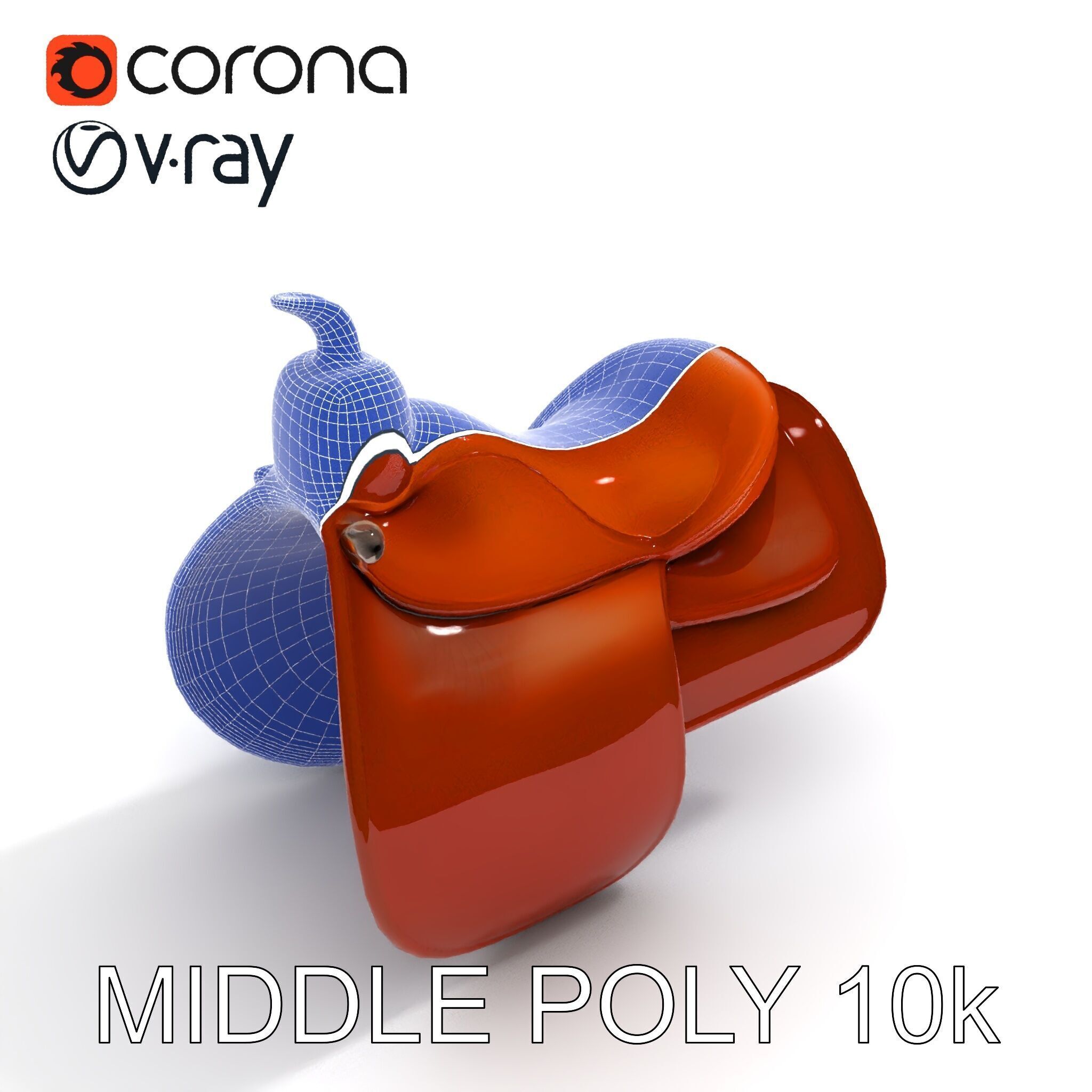 Realistic Saddle Model Pack Low-poly 3D model_9