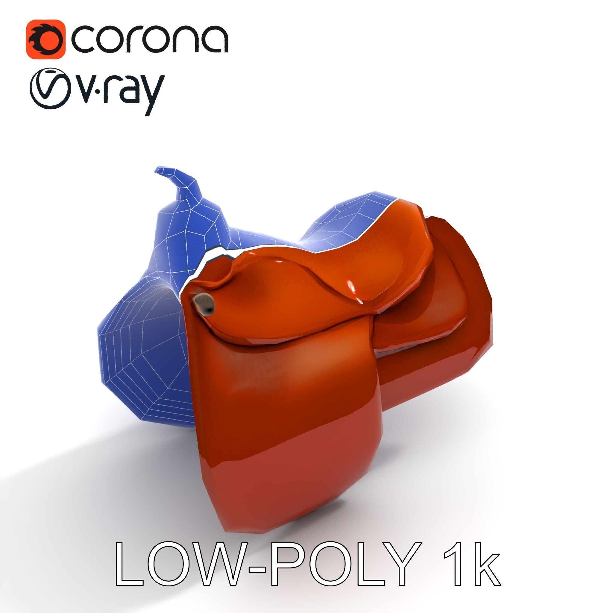 Realistic Saddle Model Pack Low-poly 3D model_18