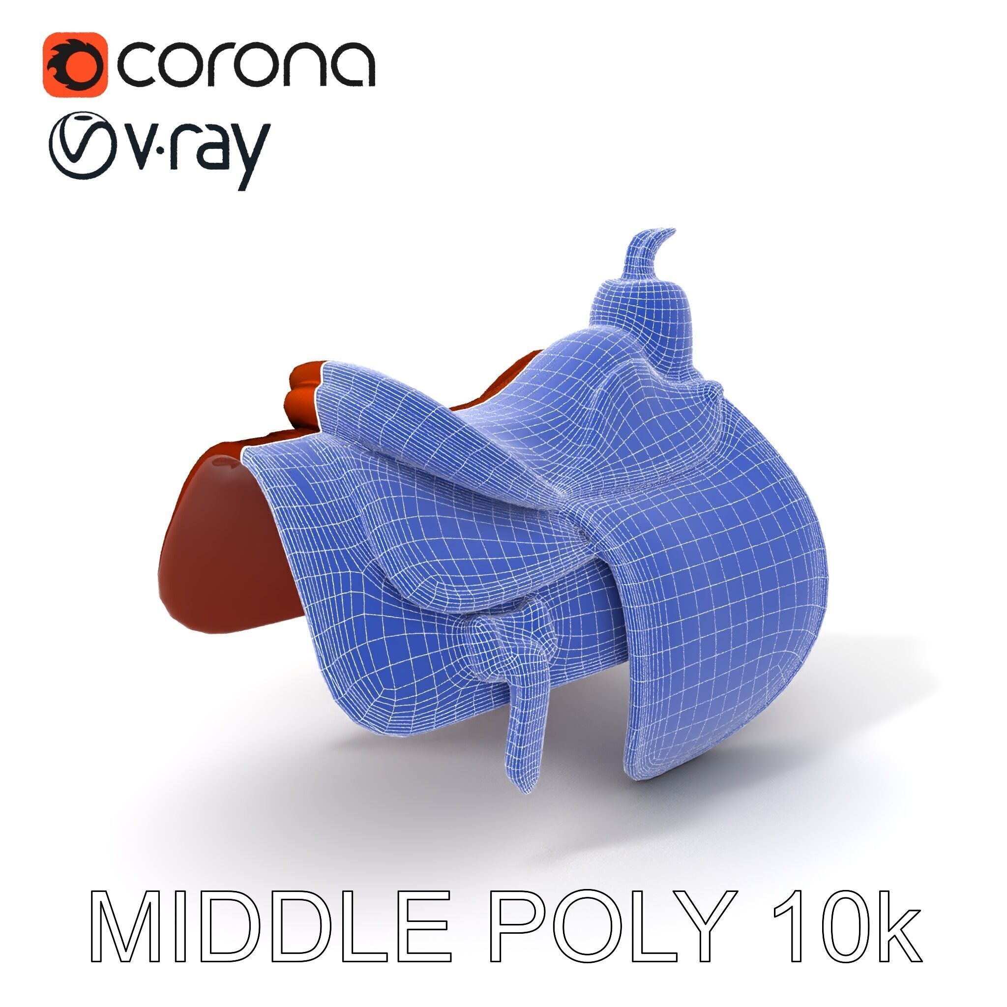 Realistic Saddle Model Pack Low-poly 3D model_6