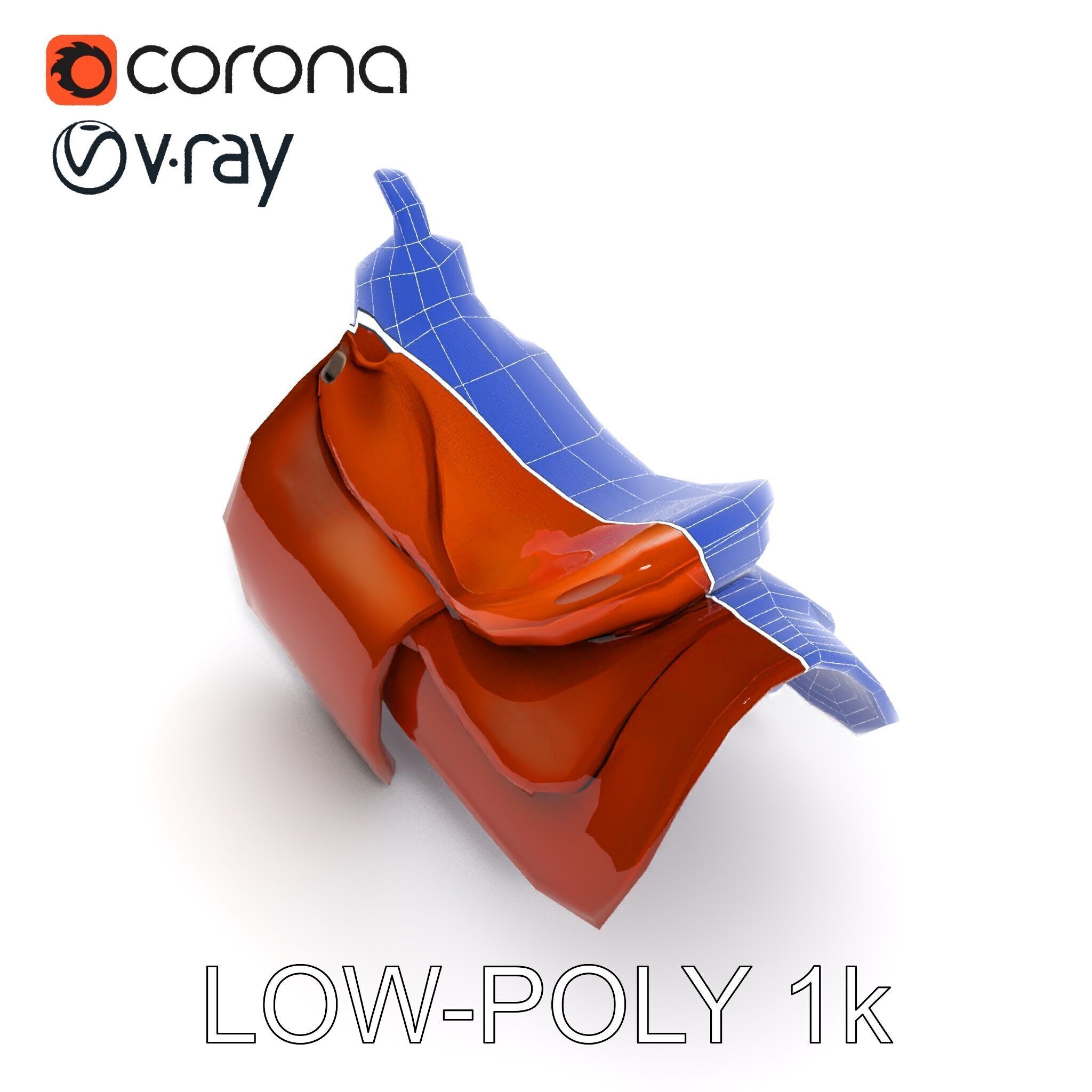 Realistic Saddle Model Pack Low-poly 3D model_10