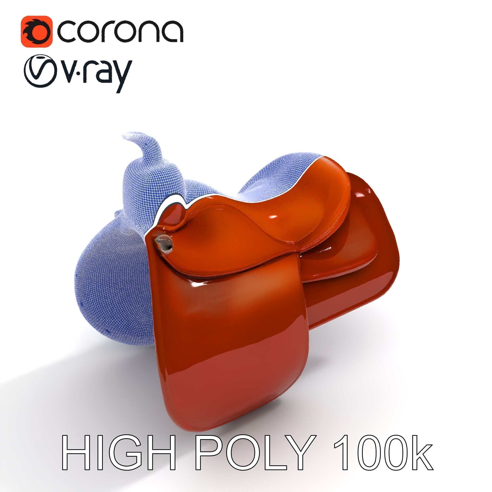 Realistic Saddle Model Pack Low-poly 3D model_35