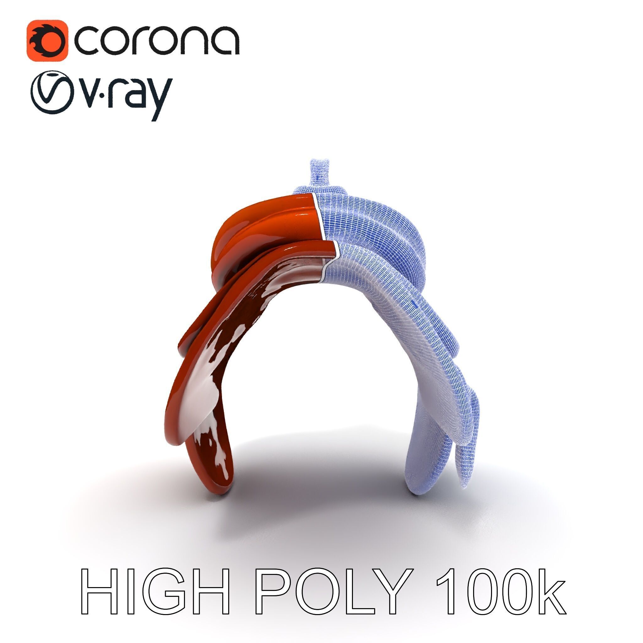 Realistic Saddle Model Pack Low-poly 3D model_24