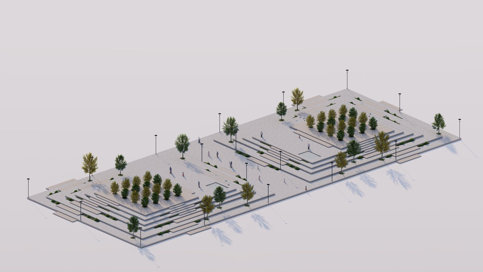 public park-Private Park Landscape Urban 3D model_22