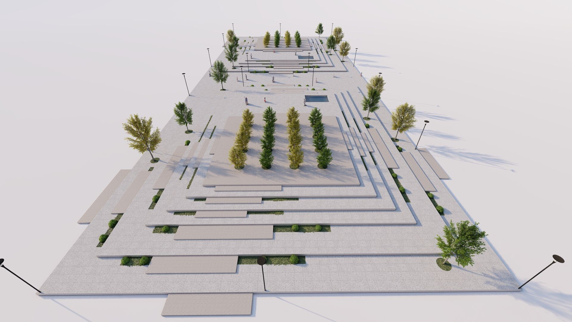 public park-Private Park Landscape Urban 3D model_6