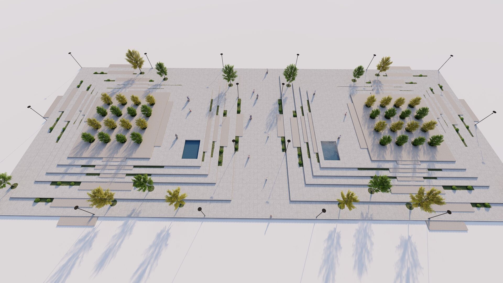 public park-Private Park Landscape Urban 3D model_7