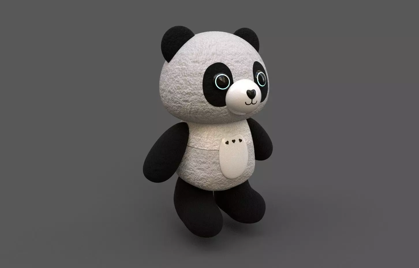 Rigged Bear toy Robotic Low-poly 3D model_0