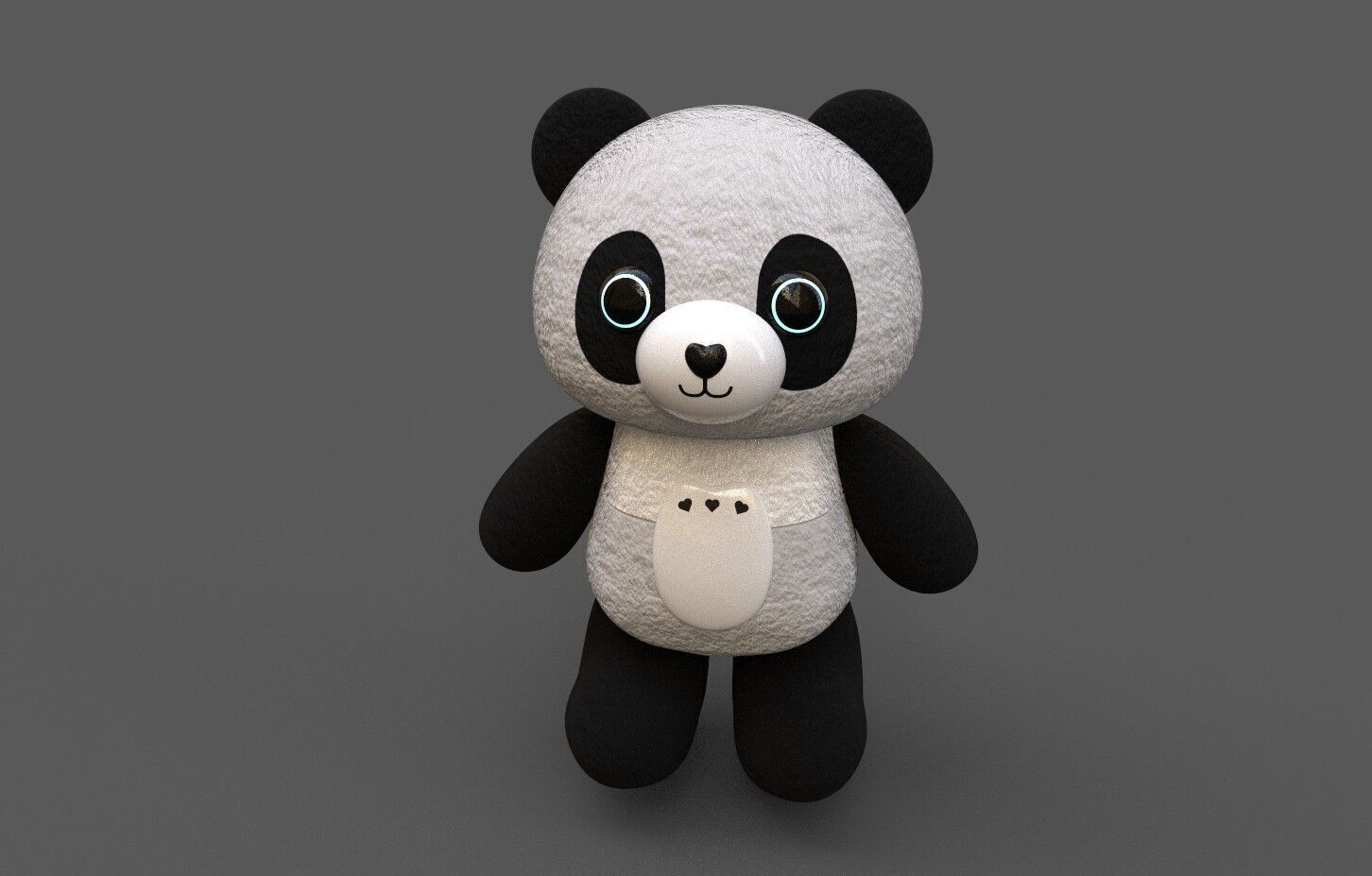 Rigged Bear toy Robotic Low-poly 3D model_1