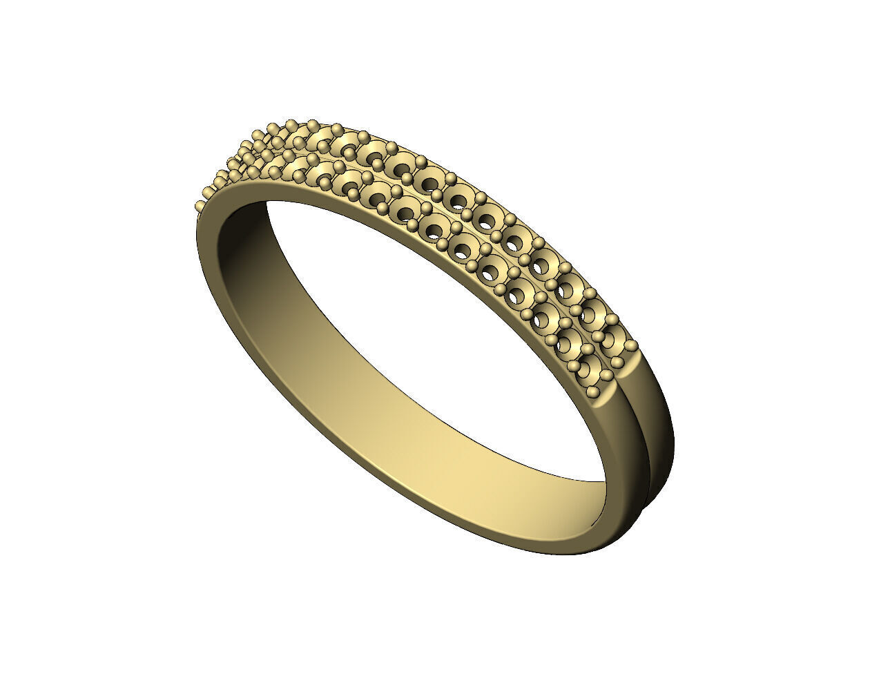 Double simple half eternity diamond stacker band US sizes 5to10 3D print model_5