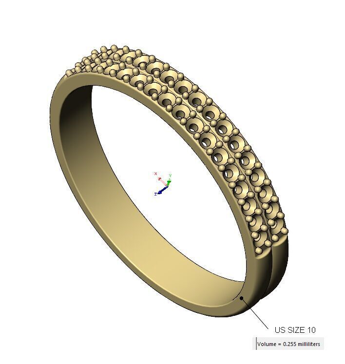 Double simple half eternity diamond stacker band US sizes 5to10 3D print model_16