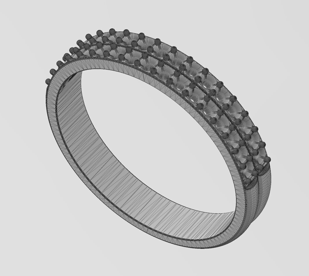 Double simple half eternity diamond stacker band US sizes 5to10 3D print model_13