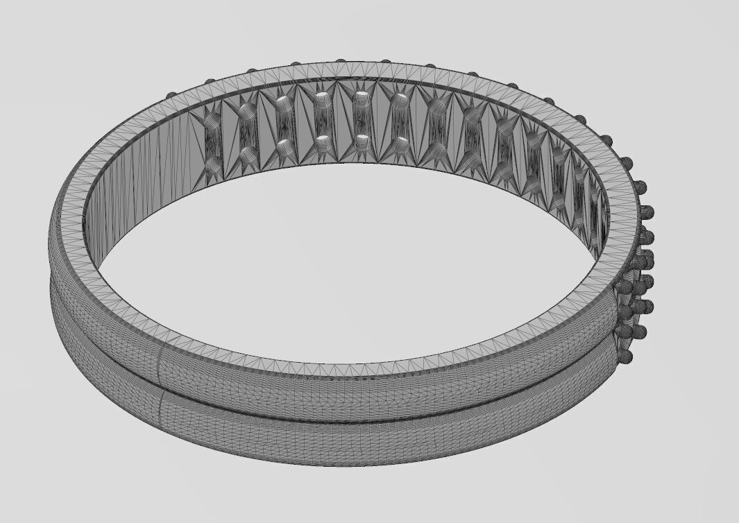 Double simple half eternity diamond stacker band US sizes 5to10 3D print model_14