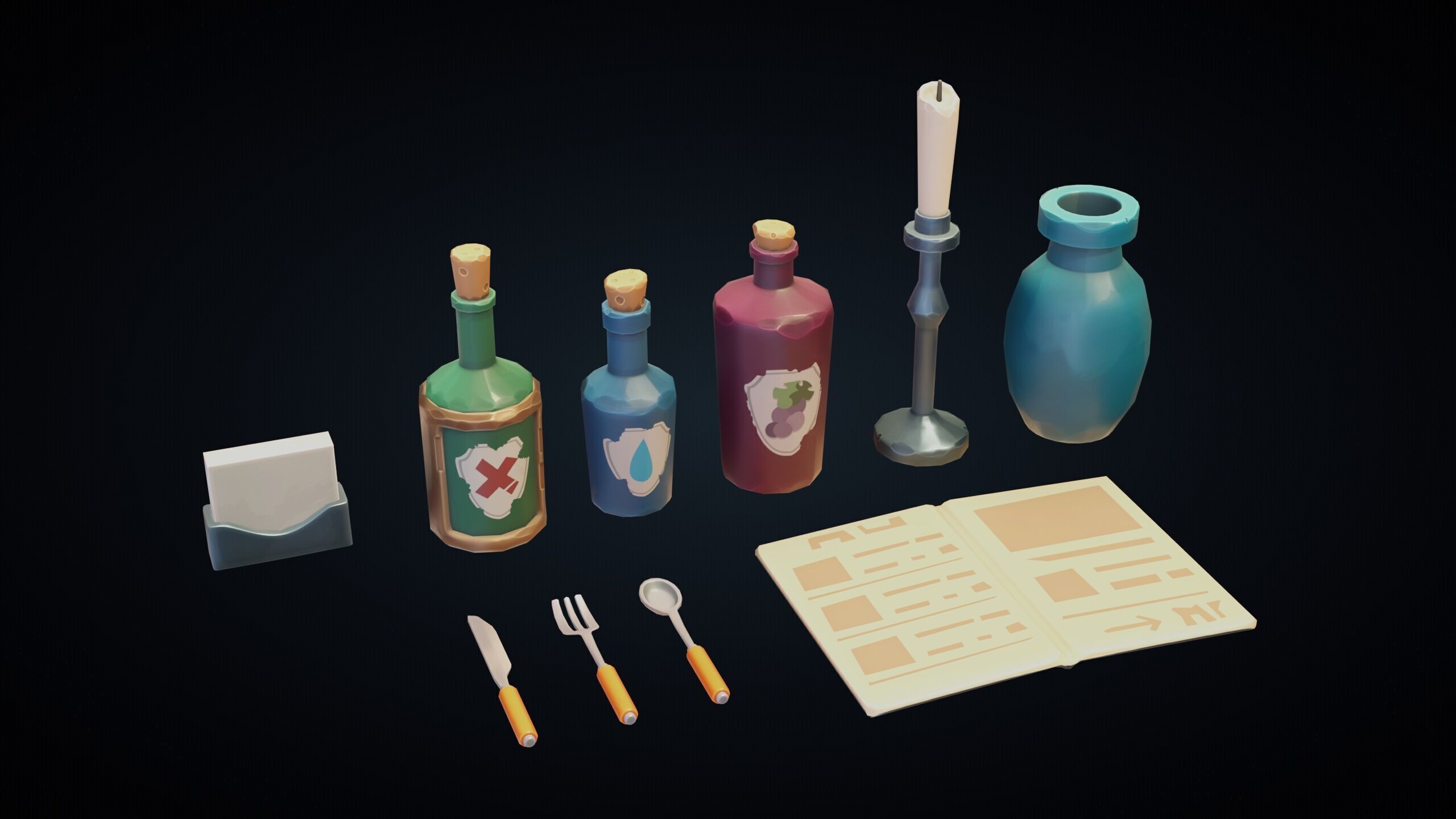 Stylized Kitchen Pack - Game-Ready 3D Assets Low-poly 3D model_23