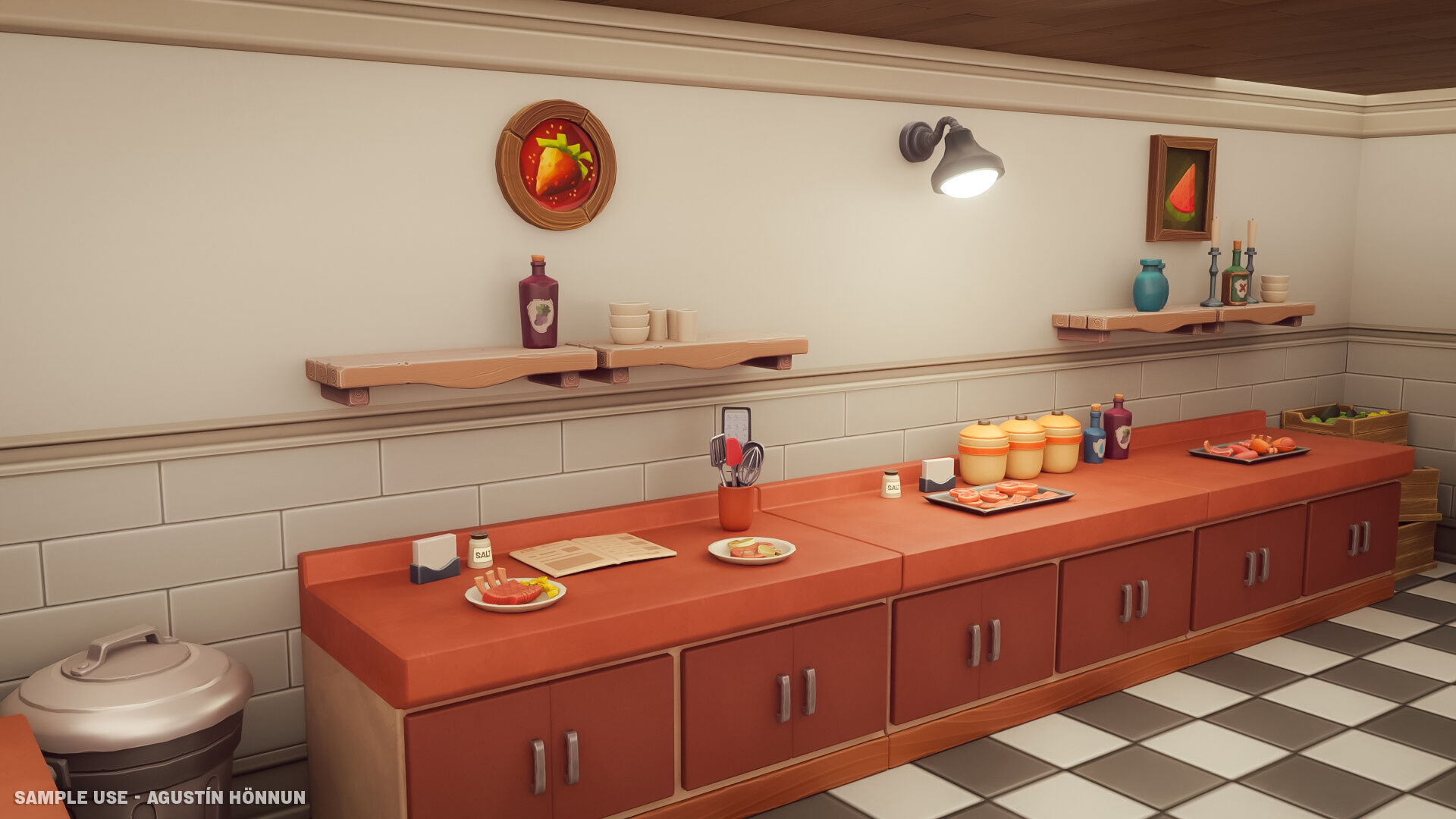 Stylized Kitchen Pack - Game-Ready 3D Assets Low-poly 3D model_6
