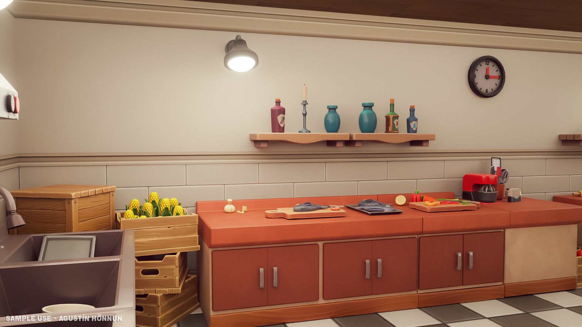 Stylized Kitchen Pack - Game-Ready 3D Assets Low-poly 3D model_4