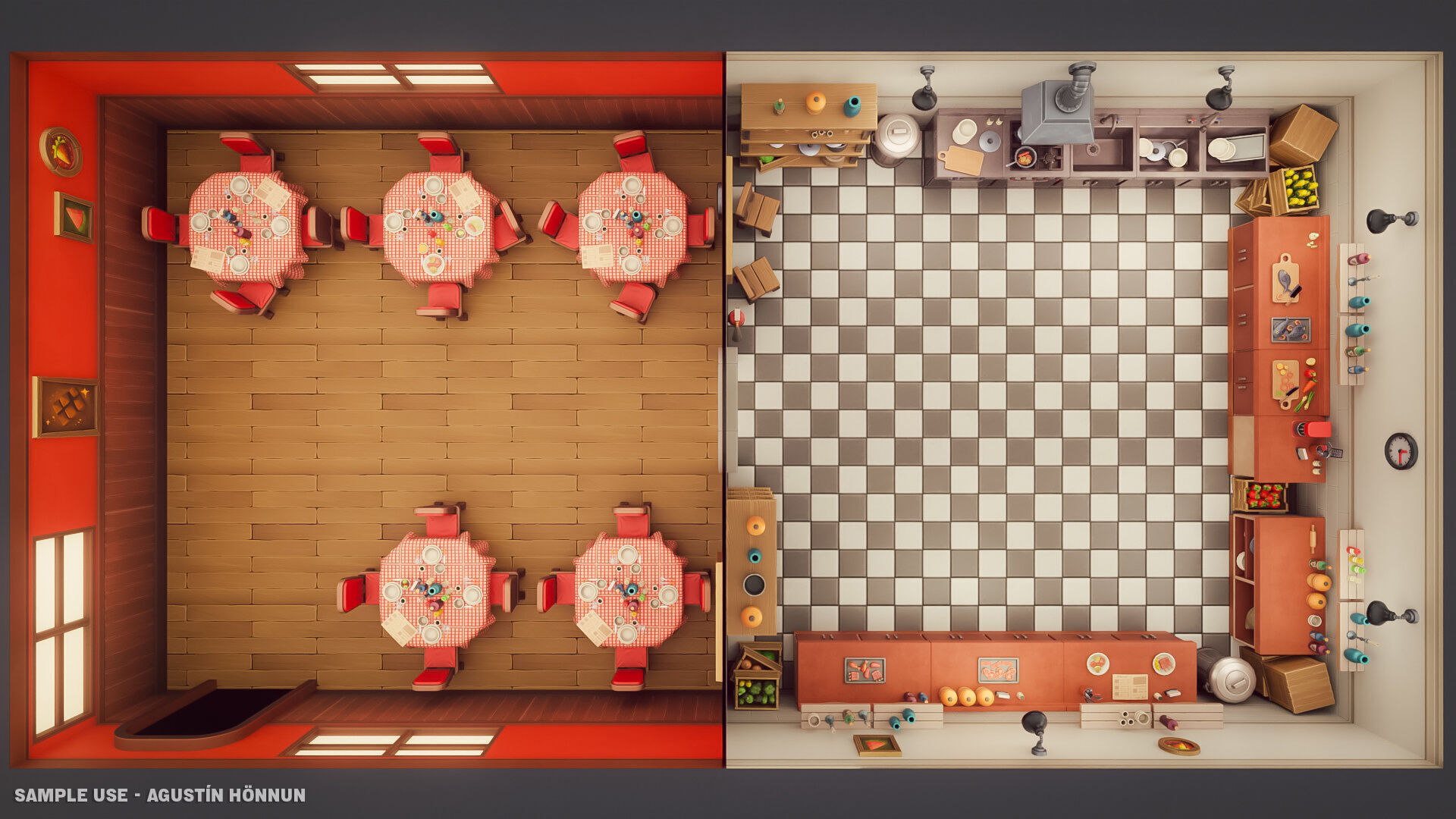 Stylized Kitchen Pack - Game-Ready 3D Assets Low-poly 3D model_12