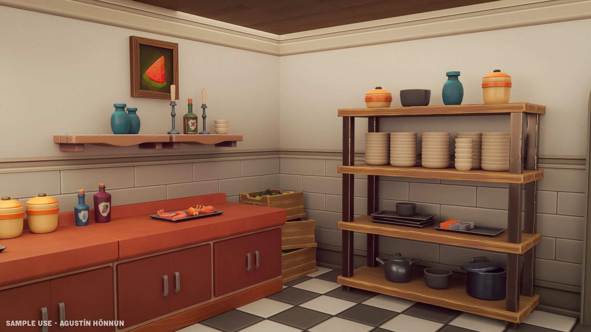 Stylized Kitchen Pack - Game-Ready 3D Assets Low-poly 3D model_7