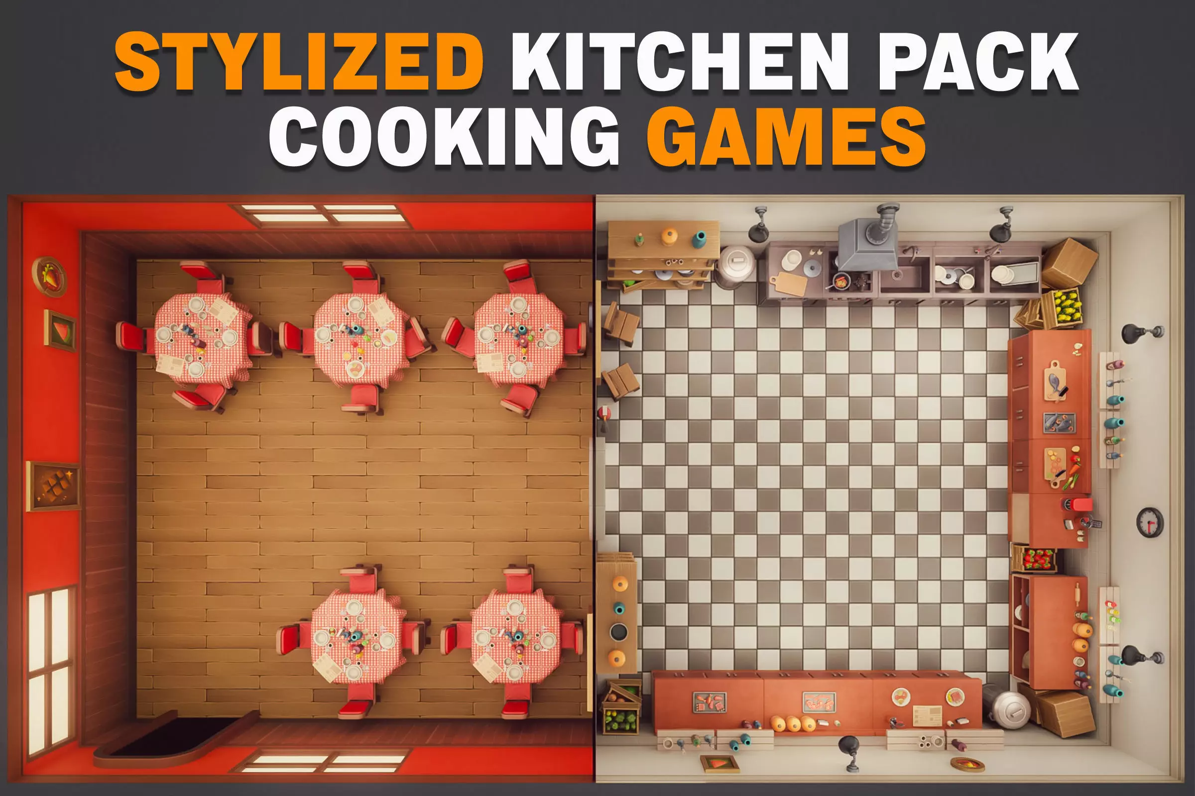 Stylized Kitchen Pack - Game-Ready 3D Assets Low-poly 3D model_0