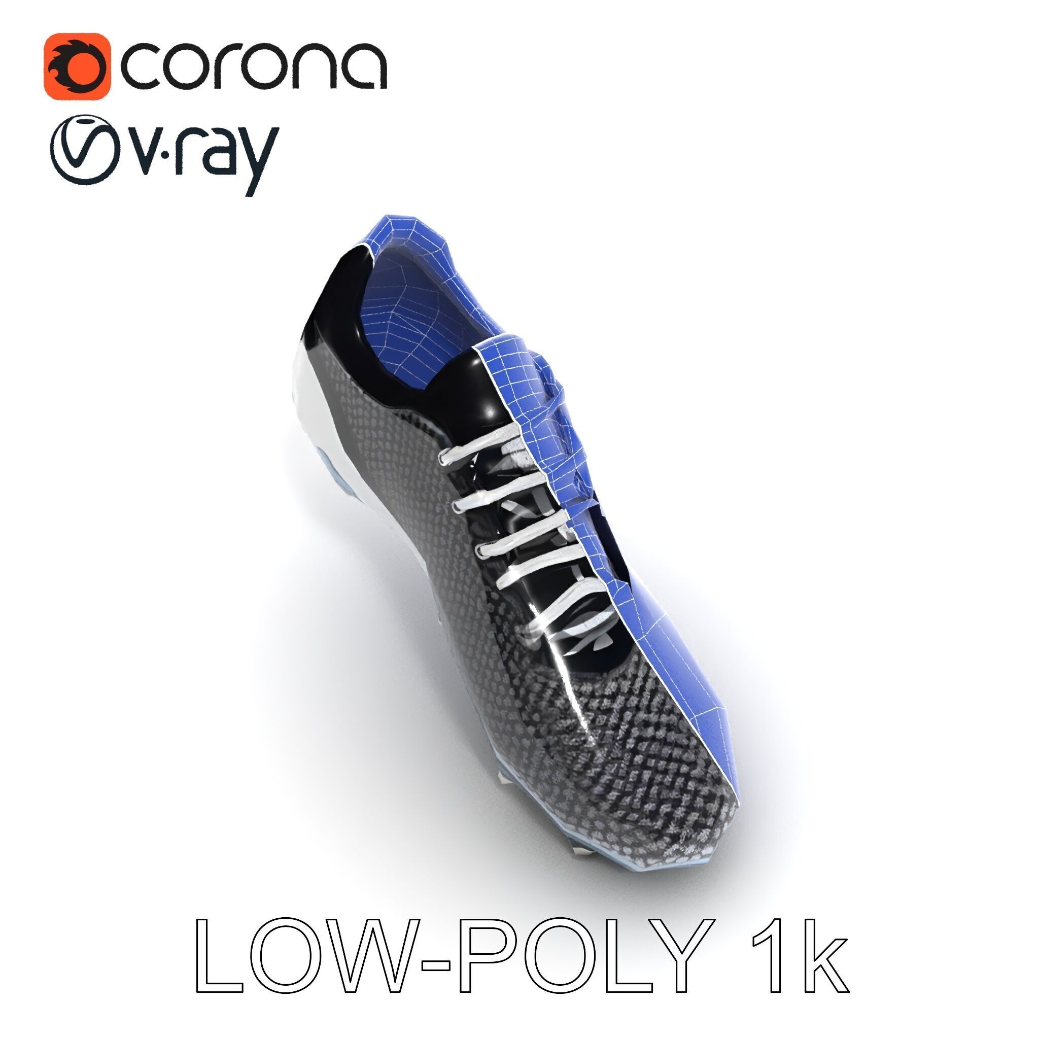 Soccer Cleat Model Pack with Detailed Textures Low-poly 3D model_30