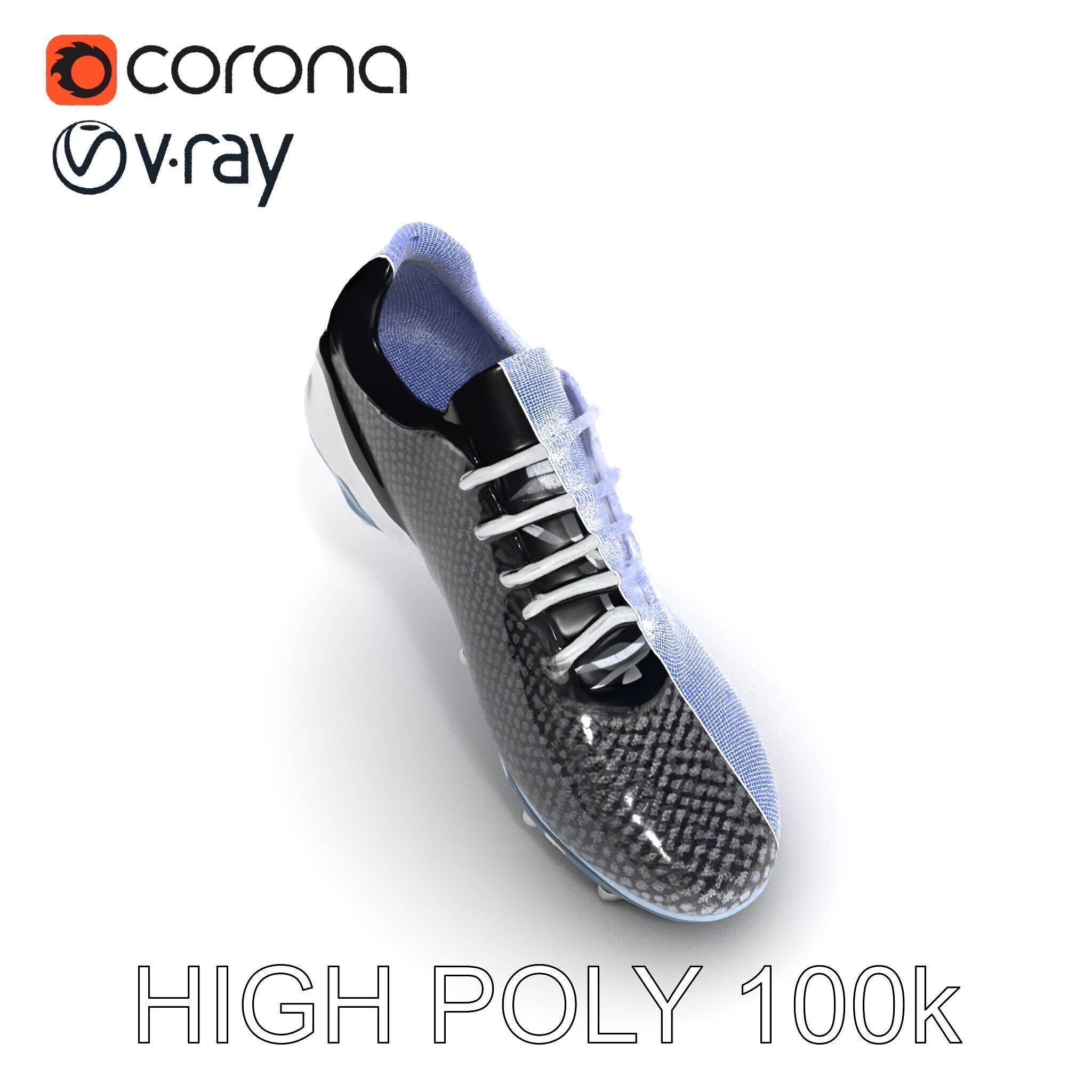 Soccer Cleat Model Pack with Detailed Textures Low-poly 3D model_12