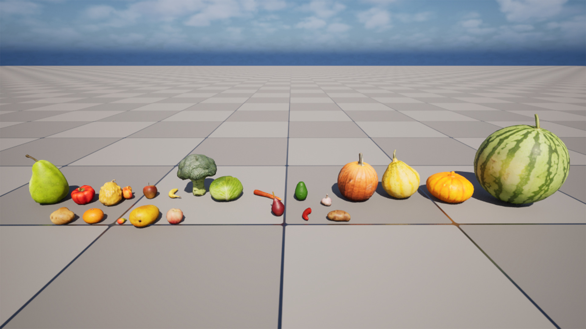 Fruits Vegetables Low-poly 3D model_4