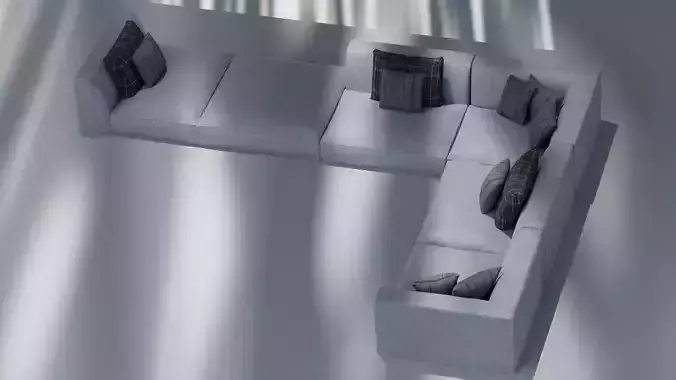 Modern Minimalist Modular Sofa-3D Interior for cinema 4d