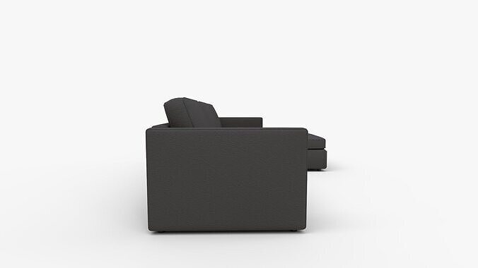 Harris Right Multi Seat Sleeper Sectional Storage Chaise Low-poly 3D model 2