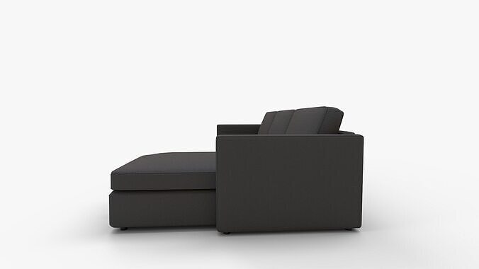 Harris Right Multi Seat Sleeper Sectional Storage Chaise Low-poly 3D model 6
