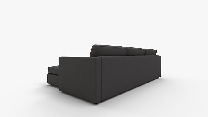 Harris Right Multi Seat Sleeper Sectional Storage Chaise Low-poly 3D model 5