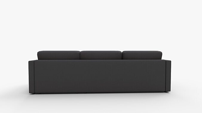 Harris Right Multi Seat Sleeper Sectional Storage Chaise Low-poly 3D model 4