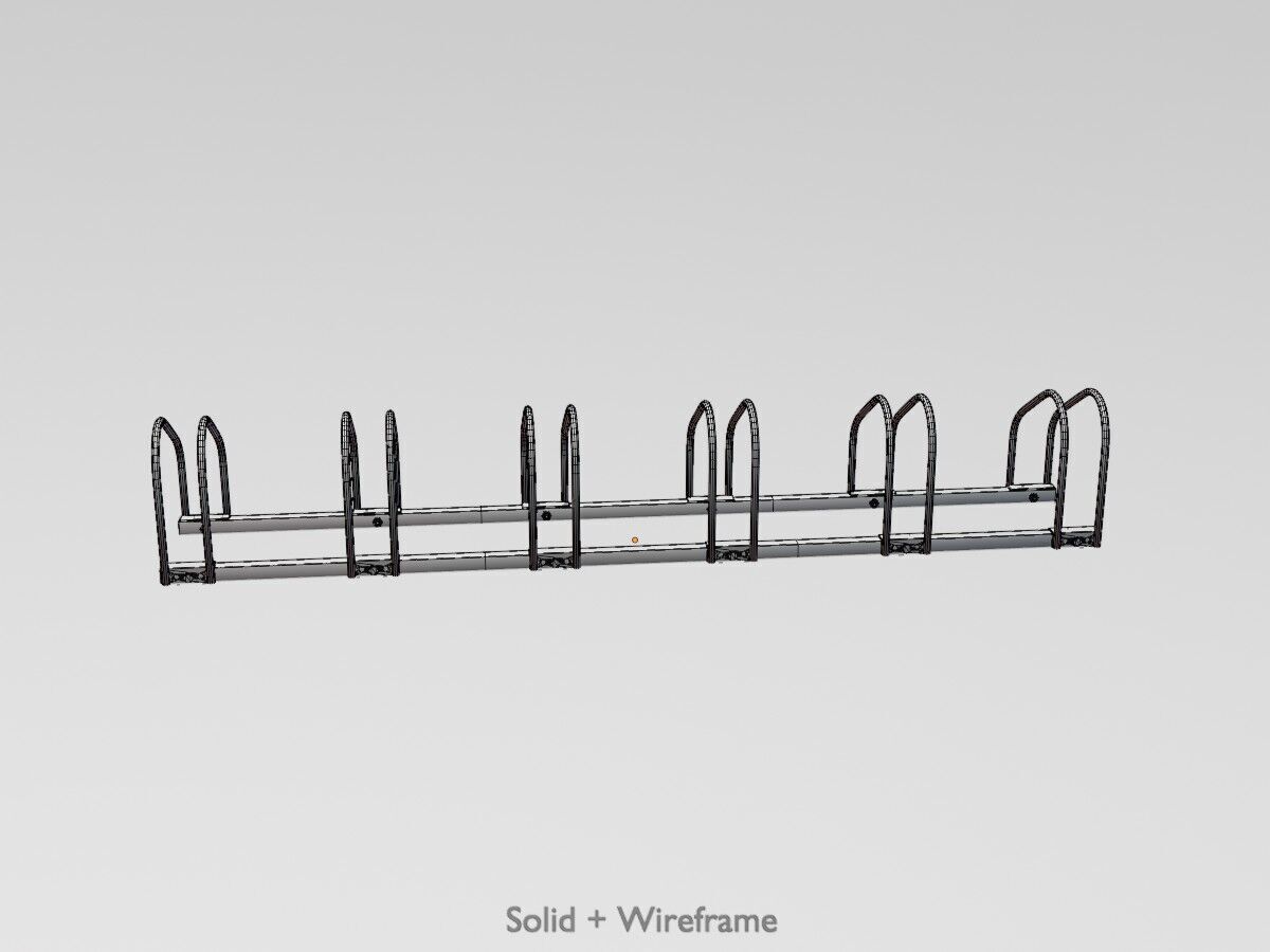Bicycle stand for floor or wall mounting Low-poly 3D model_12