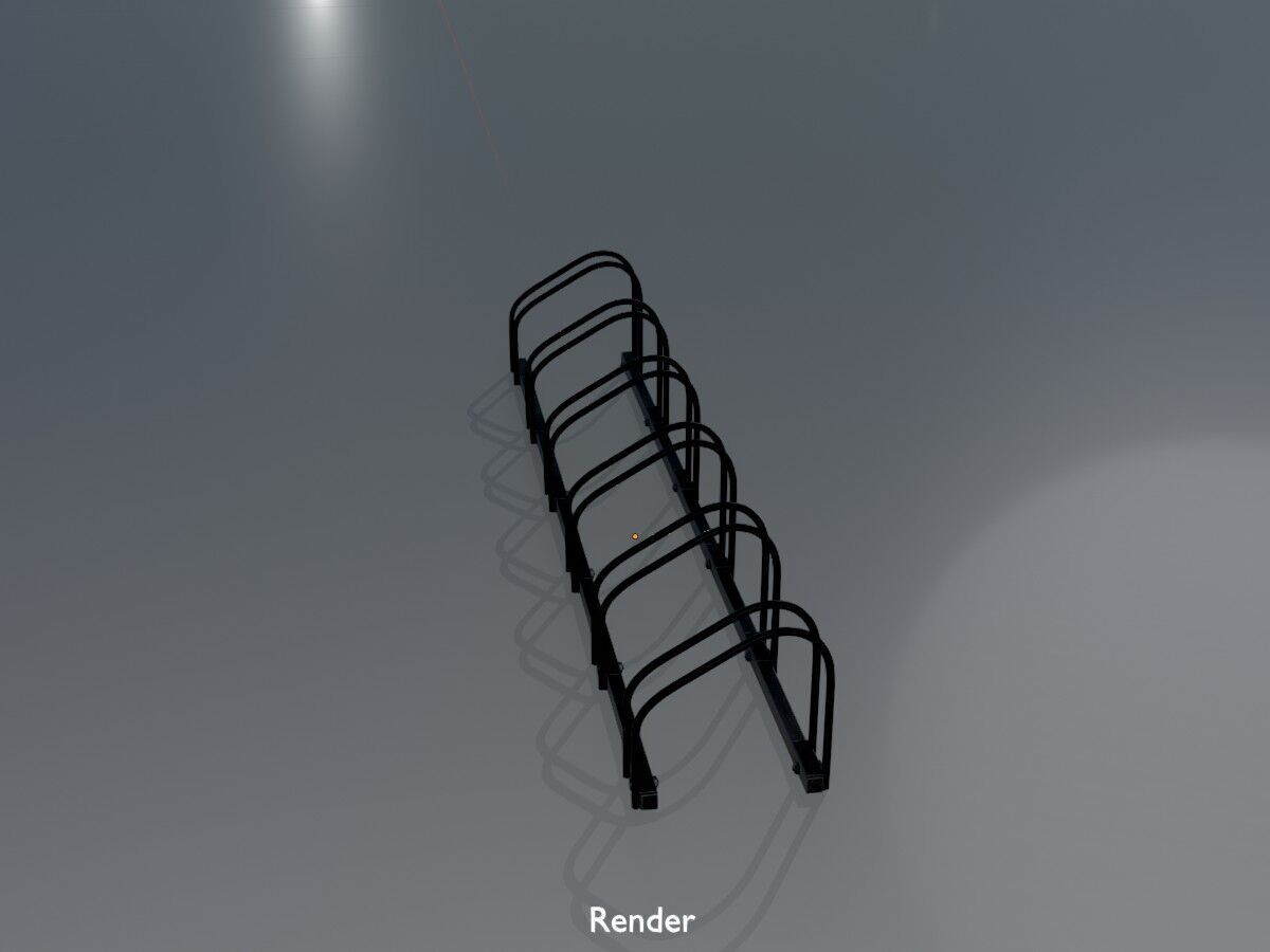 Bicycle stand for floor or wall mounting Low-poly 3D model_16