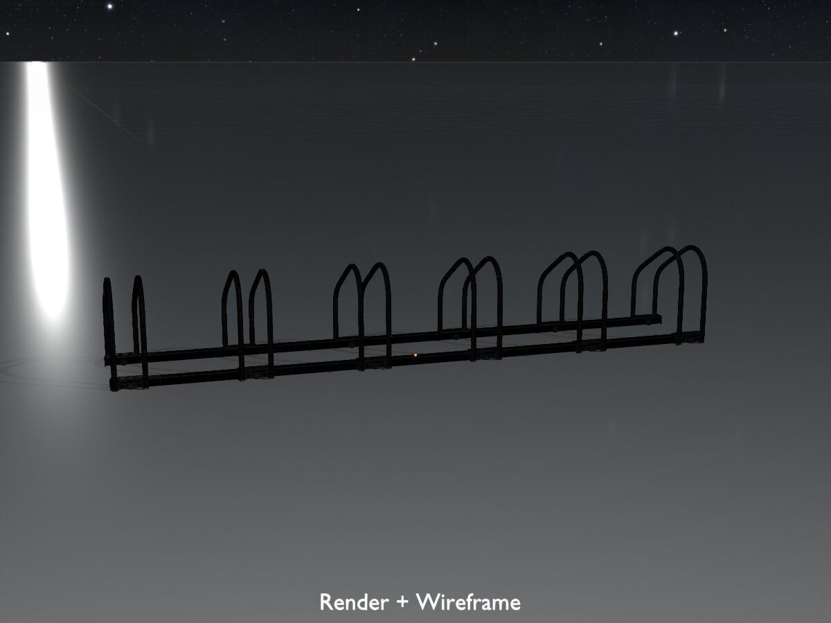 Bicycle stand for floor or wall mounting Low-poly 3D model_8