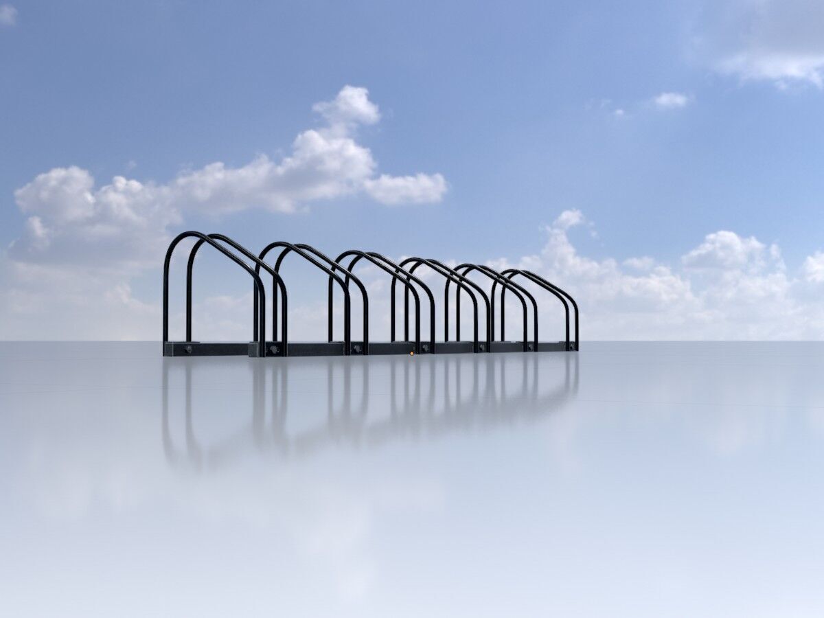 Bicycle stand for floor or wall mounting Low-poly 3D model_2