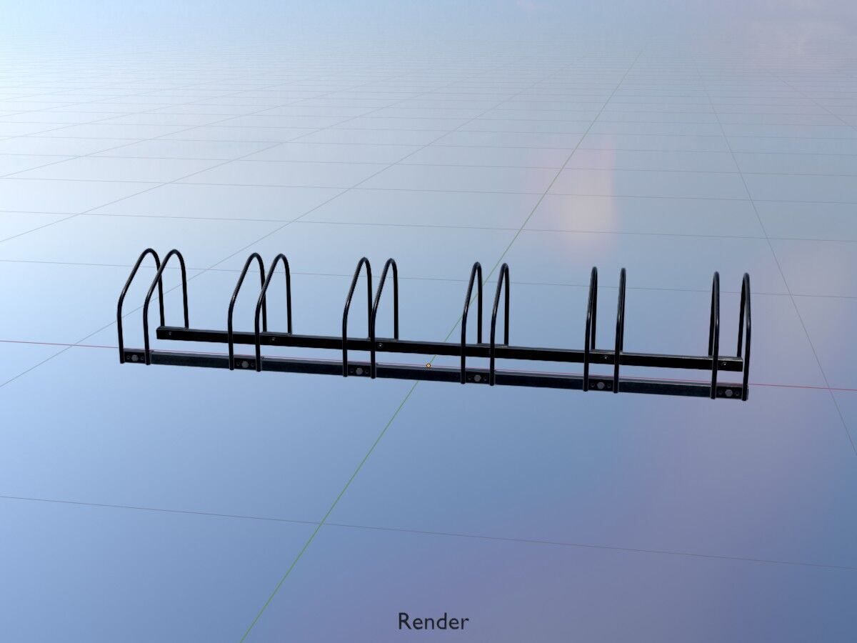 Bicycle stand for floor or wall mounting Low-poly 3D model_19