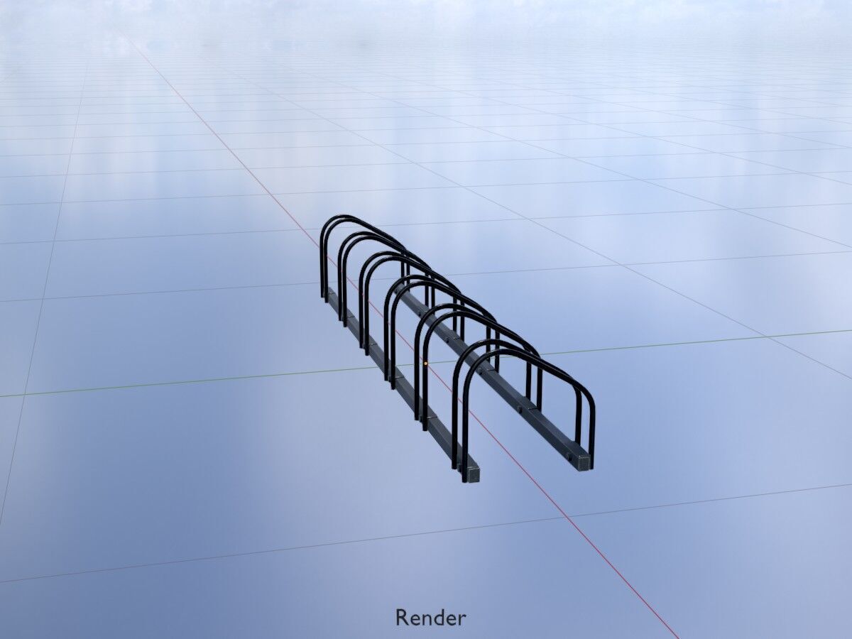 Bicycle stand for floor or wall mounting Low-poly 3D model_18