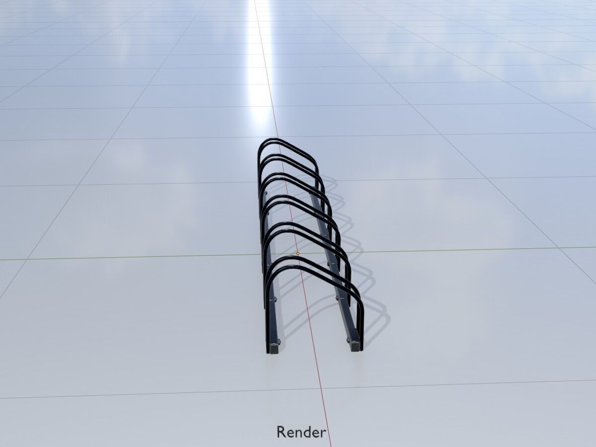 Bicycle stand for floor or wall mounting Low-poly 3D model_14