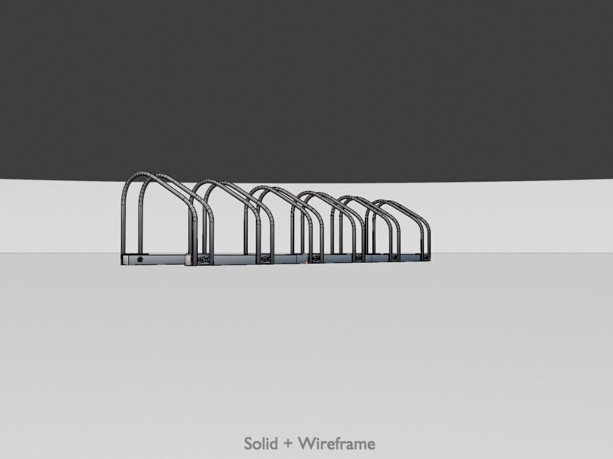 Bicycle stand for floor or wall mounting Low-poly 3D model_10