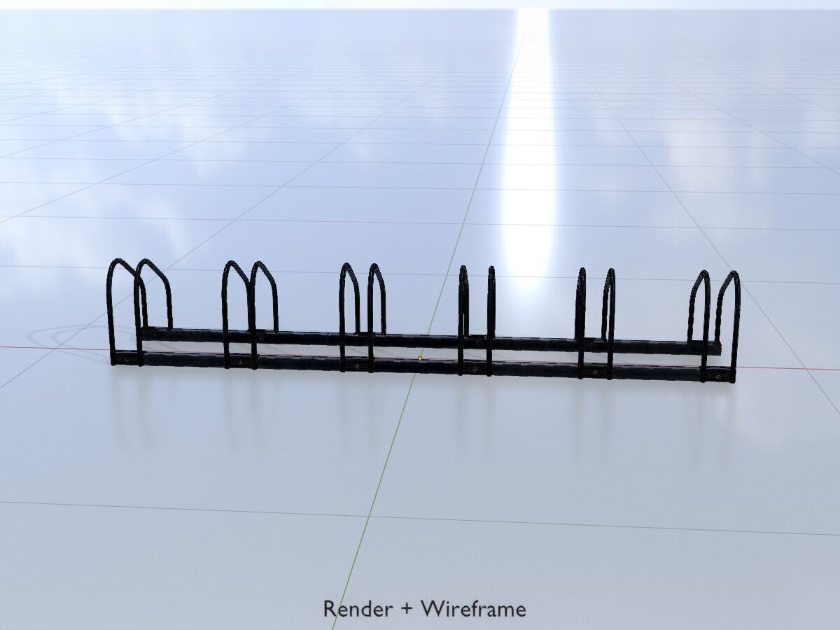 Bicycle stand for floor or wall mounting Low-poly 3D model_5