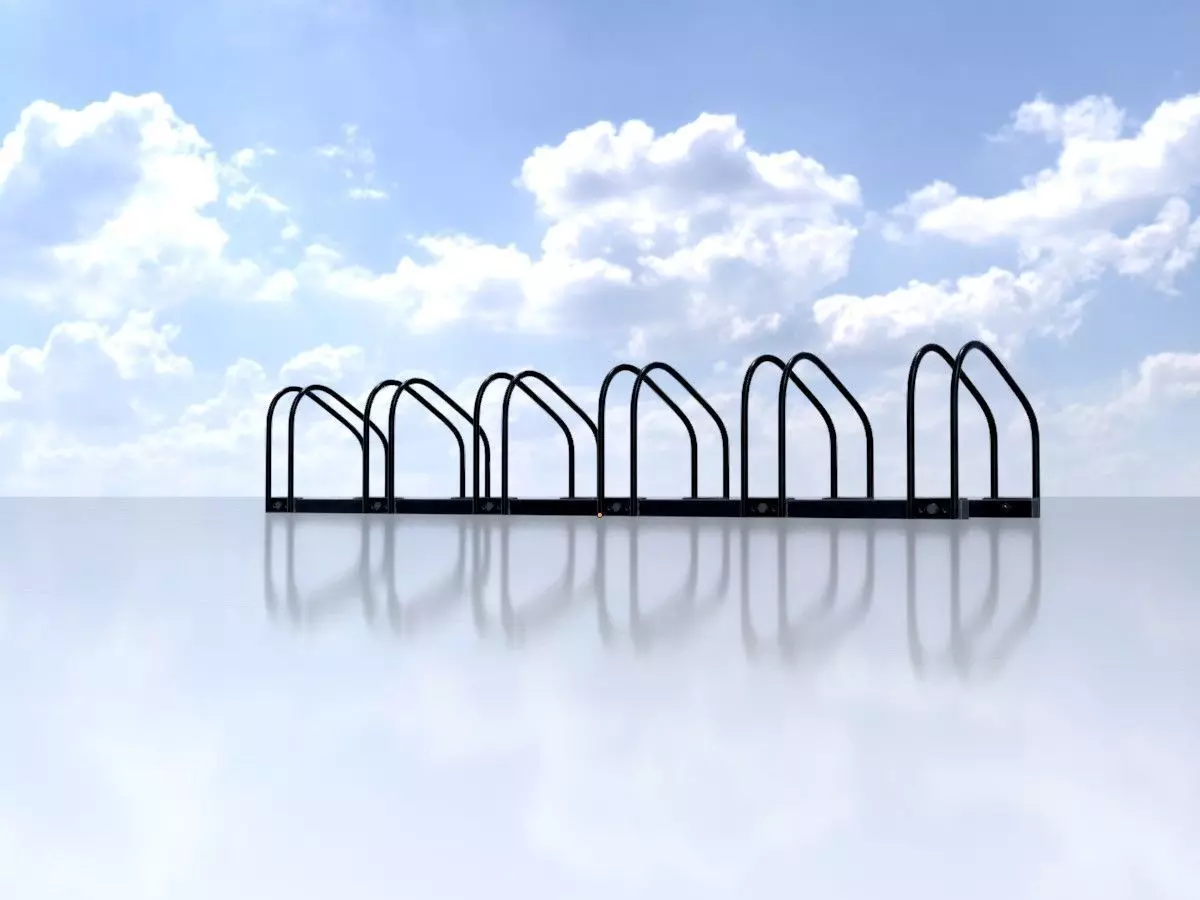 Bicycle stand for floor or wall mounting Low-poly 3D model_0