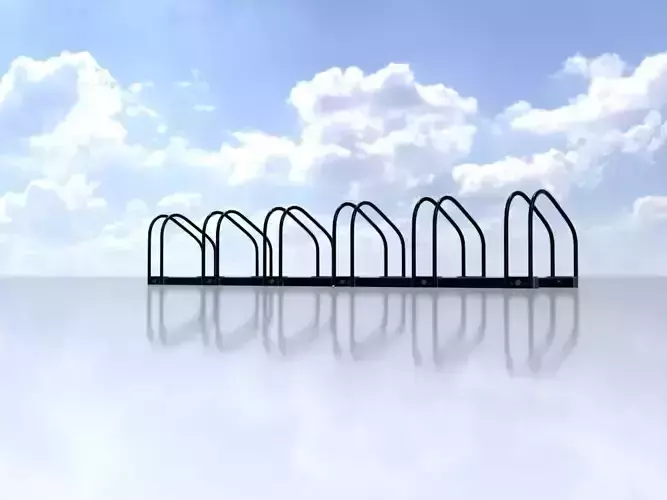 Bicycle stand for floor or wall mounting Low-poly 3D model